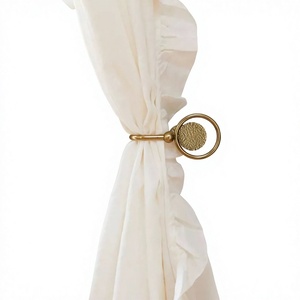 Round <b>Metal</b> Curtain <b>Tie</b> <b>Backs</b> Gold Finish Durable Window Home Decor Accessories Handmade Curtain <b>Tie</b> <b>Backs</b> - Product Image 1