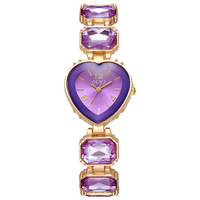 Jam Tangan Quartz Bentuk Hati Kecil Model Gula Batu Vintage, Tali Paduan Logam Mewah Ringan dengan Jarum Penunjuk untuk Pelajar Wanita