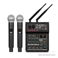 Console de mixage audio intégrée avec suppression du bruit, microphone sans fil un-à-deux pour console de mixage activée, pour carte son en direct