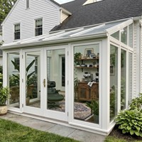 Véranda portable la plus vendue, design moderne en alliage d'aluminium, toit coulissant en verre, pour hôtels, maisons de jardin, moulures triangulaires