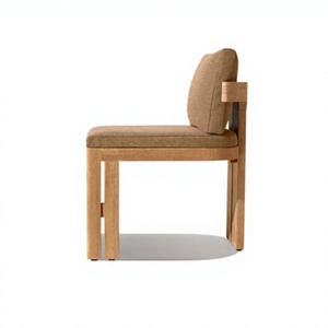 Architectural <b>Teak</b> Wood Outdoor Armless Lounge Sofa <b>Chair</b> for Villa Terrace and Garden Projects Custom Design - Product Image 3
