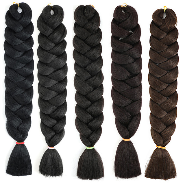 Wholesale 165g Braid Yaki Texture Synthetic Braiding Hair Extension Crochet Hair High Quality Wick for African Braid