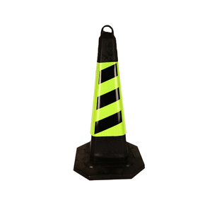 Cône de signalisation routière en gros, 900 mm, base noire, PVC, cône de signalisation orange avec réflecteur - Product Image 2