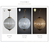 Vintage Antique Led salle à manger pendentif lumières maison mariage décor luxe cristal sphère boule forme Royal cristal lustre