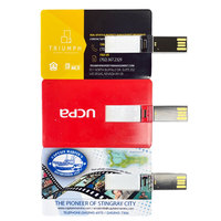 Memoria USB de Plástico OEM Personalizada, Pendrive de 1GB 2GB 4GB 64GB, USB 2.0, Caja Personalizada, Almacenamiento en Forma de Tarjeta de Crédito, Regalo