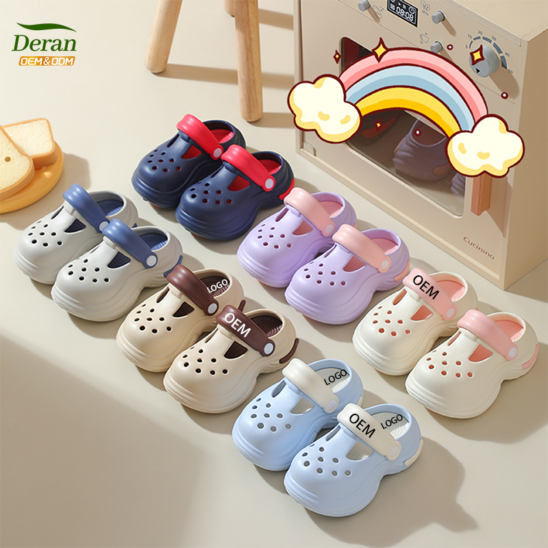 DERAN OEM Echo Clogs Wholesale Custom Flip Flops Custom slippers Anti slip Custom logo Slide Designer Women Children's Shoes