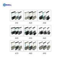 Base de balustrade en aluminium en U pour balcon en verre, sans bras, avec éclairage LED