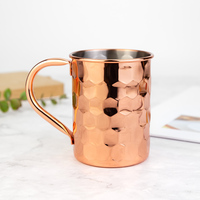 Mug à bière en cuivre plaqué rose 350 ml, tasse en acier inoxydable 304 finition miroir, mug Moscow Mule pour cocktail Mint Julep, logo personnalisé
