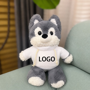 Nuevo Peluche de <span class=keywords><strong>Lobo</strong></span> y Husky, Juguete de Peluche Suave, Almohada para Dormir para Niños, Logotipo Personalizado Disponible - Product Image 4
