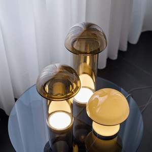 <b>Bar</b> Table Lamp Mushroom Shape Led <b>Light</b> Source E27 Bulb Base Switch Control Eye Caring Ambient Lighting For Bedroom Dining Table - Product Image 3