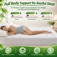 Surmatelas matelassé en bambou moelleux avec jupe élastique 600 g/m² extra épais pour matelas Queen Size, protège-matelas sur mesure