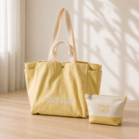 Bolsa de Lona con Múltiples Bolsillos, Logotipo Personalizado, Doble Asa, Botón a Presión, Reutilizable, Ecológica, Venta al Por Mayor, Bolsa de Mano y Hombro