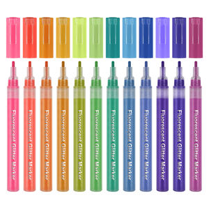 Nieuwe Populaire 12 Kleuren Fluorescerende Glitter Markeerstift Met Fijne Tip Praktisch Voor Student Tekenen En Kunst Journaling - Product Image 4