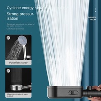 Pommeau de Douche ABS Moderne à Haute Pression, Économiseur d'Eau, Détachable, Réglable, avec Filtre Anti-Chlore et Jet Pluie