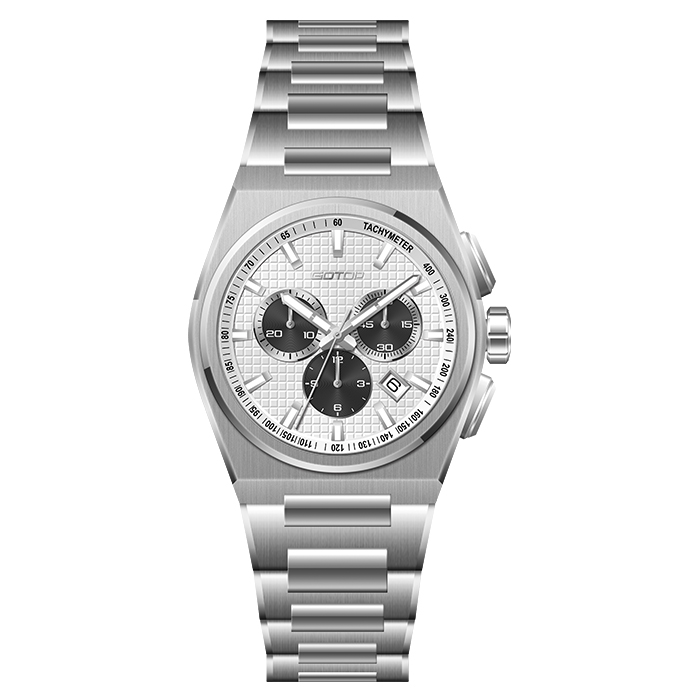 watch mens green dial luxury silver chain