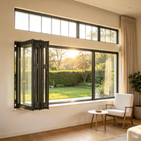 Fenêtre pliante en aluminium avec option de vitrage personnalisé, directement de l'usine HUACAI, fenêtre décorative pour l'intérieur des boutiques