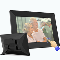 Penjualan terlaris pabrikan bingkai foto Digital 10.1 inci layar LCD IPS HD layar sentuh MP3 Audio Format bahan kayu Solid