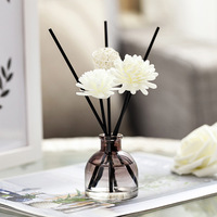 Diffuseur de Parfum d'Ambiance à Huile Essentielle avec Bâtonnets Fleurs pour Maison Bureau Salle de Bain 50ml