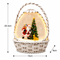 Panier de cadeaux de Noël promotionnel, globe à neige, lanternes de Noël, matériau ABS, lumières LED