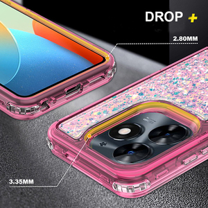 เคสโทรศัพท์แบบมีกลิตเตอร์สีสันสดใส 3 ชั้น 360 องศา สำหรับ Tecno <span class=keywords><strong>Spark</strong></span> Go 2024 20C 20 Pro+ Pova <span class=keywords><strong>6</strong></span> Pro 5 - Product Image 3