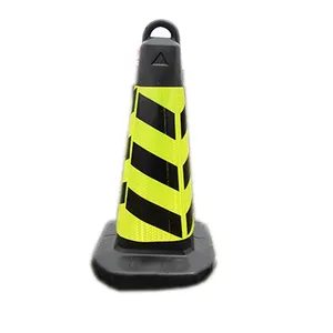 China Factory Export collapsible Road Signs plastic Traffic Cone Reflective Road Traffic Signs Lane Separator