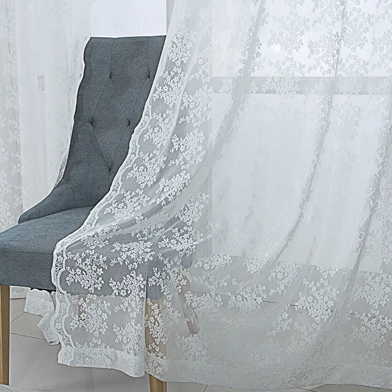 Cortina turca de encaje de tela bordada para decoración de sala de estar