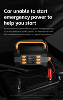 Démarreur de secours 10000mAh avec gonfleur de pneus, batterie externe 600A, compresseur d'air numérique 150PSI, pompe à air pour voiture/camion