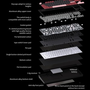 Al87 CNC nhôm Kit tri-chế độ Gasket cấu trúc RGB hot swap 4000mAh 80% bố trí TKL cơ khí chơi game Bàn phím tùy chỉnh OEM/ODM - Product Image 3
