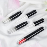 Gradient Black 3ml Tube de brillant à lèvres vide avec emballage cosmétique brosse pour rouge à lèvres et outils de maquillage soins de la peau