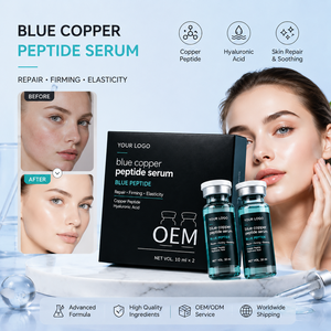 Blue copper peptide <b>serum</b> <b>Face</b> firming hyaluronic acid OEM custom logo skincare Anti aging peptide <b>serum</b> - Product Image 1