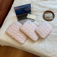 Housse pour ordinateur portable en polyester brodée avec logo personnalisé, tendance, douce, matelassée, pour tablette, 11, 13, 15 pouces, pour iPad