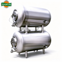 Réservoir de stockage de bière brillante à double enveloppe horizontale en SUS304 de 500 L pour brasserie artisanale