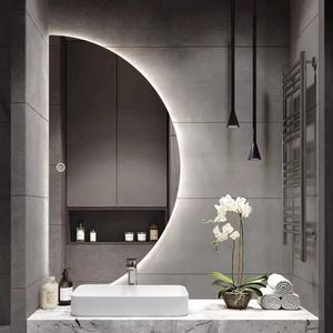 <span class=keywords><strong>Grand</strong></span> Dôme <span class=keywords><strong>Demi</strong></span>-<span class=keywords><strong>Cercle</strong></span> Intelligent avec Écran Tactile Illuminé LED <span class=keywords><strong>Miroir</strong></span> Intelligent de Bain pour Salle de Bains d'Hôtel - Product Image 3