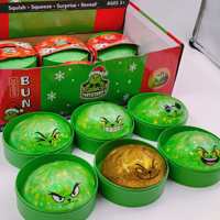 Jouet anti-stress Grinch Monstre Vert de Noël en TPR, phosphorescent, à remontée lente, Squishy, boîte surprise, cadeau