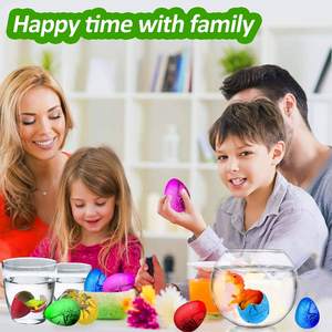 60 œufs de dinosaure à faire éclore, œufs de dinosaure à faire éclore dans l'eau, à faire craquer avec des couleurs assorties, <span class=keywords><strong>jeu</strong></span> de <span class=keywords><strong>chasse</strong></span>, cadeaux de fête - Product Image 4