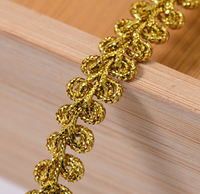 Eco-Friendly 0.9cm Wide Polyester Braided Metallic Yarn Lace Trim Embroidered Sequin Decoration Sewing Crafts Clothing