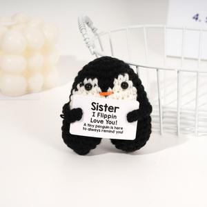 Crochet מותאם אישית חיות צעצועים חמוד מצחיק חיובי מתנות בעבודת יד חג המולד אירוע סוג בובה פינגווין חיובי - Product Image 3