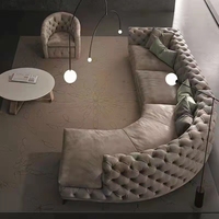 Ensemble de canapés de salon d'angle, mobilier de salon, luxueux, en cuir et de luxe italien, sections allemandes