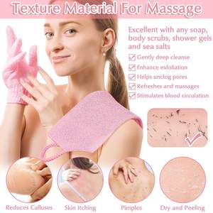 Set di Spugna Luffa Esfoliante da <span class=keywords><strong>Doccia</strong></span>, Guanti da Bagno e Spazzola per la Schiena per Corpo e Viso, Spazzola <span class=keywords><strong>Scrub</strong></span> ed Esfoliante per il Corpo - Product Image 3
