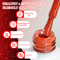 Vernis Gel Disco Réfléchissant 16 Couleurs Marque Privée Sans HEMA Paillettes Diamant Rouge Gel UV LED Fournitures Professionnelles pour Salons de Manucure