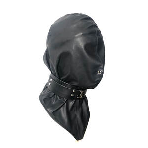 หน้ากากทาสหนัง SM แบบเต็มหน้าหน้ากากมีรูจมูกคอพันธนาการผู้ใหญ่เซ็กซ์ทอย - Product Image 4