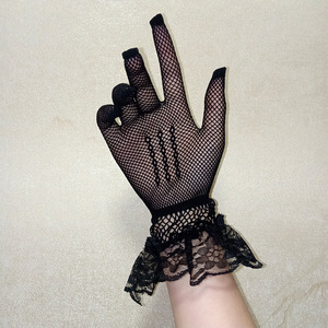 Gants Courts en Résille avec Strass et Nœud en Dentelle, Idéaux pour les Mariages d'Été, les Fêtes, les Spectacles et comme Accessoires d'Halloween - Product Image 4