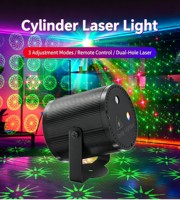Luz Láser Cilíndrica para Escenario, Patrón RGB, Control Remoto, Activación por Sonido, Luz para Fiestas, Discotecas, Bares, Clubes, Hogar, Cumpleaños, Decoración Navideña