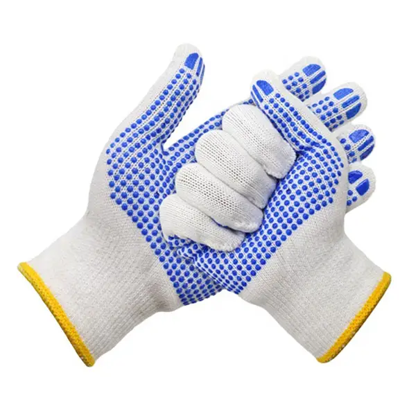 Werbe fabrik 7 Gauge 10 Gauge Konstruktion Bulk Hand Baumwoll handschuhe Gepunkteter Handschuh