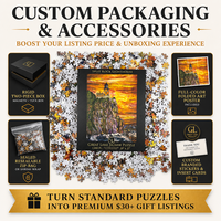 Puzzle personnalisé à marque privée de 1000 pièces, face en carton blanc, base en carton bleu, UV sélectif, emballage en tiroir pour projets photo