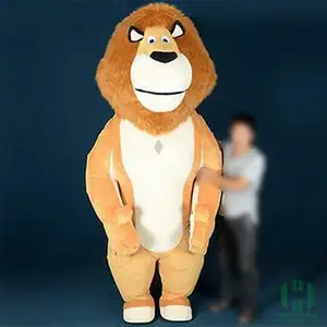 Disfraz de Mascota de León inflable personaje de dibujos animados 2m/2,6 m rendimiento de caminata disfraz de mascota inflable de León