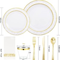 Assiettes de Luxe en Plastique Transparent de 25 cm pour Mariage, Vaisselle Jetable en Plastique Clair