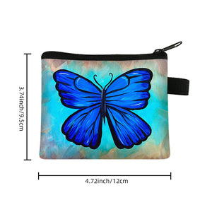 Nuevo Monedero Infantil con Estampado de Mariposas, Porta Tarjetas Portátil para Estudiantes, con Cierre de Poliéster Transpirable - Product Image 5