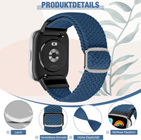 Correa de 20 mm para Garmin Vivoactive 6/Vivoactive 5/Garmin Venu/Venu Sq 2/Forerunner 55/165/645/245 Music correa elástica