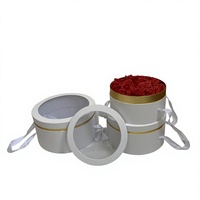Draagbare PVC doorzichtige ronde handzame bloemen- en fruitgeschenkdoosjes, set van drie, uit China, bewaarde zeep souvenirdoosjes